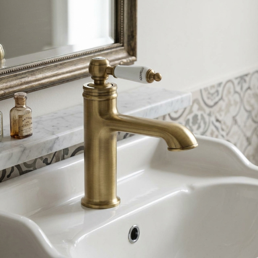 Aquanello Heritage Manor Nostalgische Wastafelkraan Brons BN-1001-HM